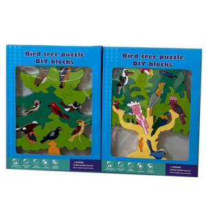 Деревянная игрушка Bird tree puzzle DIY blocks 2305-93