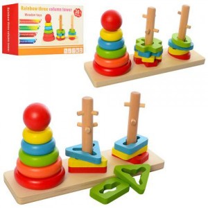 Деревянная игрушка Пирамидка-ключ MD 1321