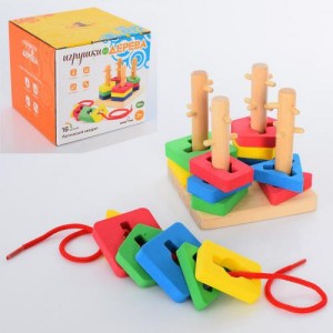 Деревянная игрушка Пирамидка-ключ Д105
